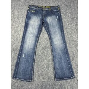 Pepe Jeans London Women Blue Low Rise Bootcut Stretch Jeans Size 38 Style 61977